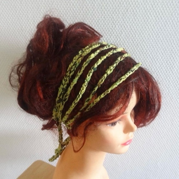 Layered Braided Hippie Boho Style Headband Rustic Handmade - Picture 3 of 4